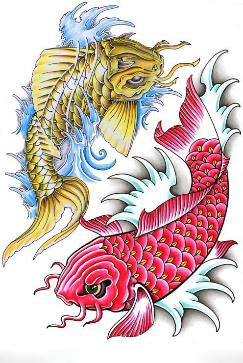 鲤鱼纹身含义 忌讳讲究 23幅鲤鱼纹身手稿